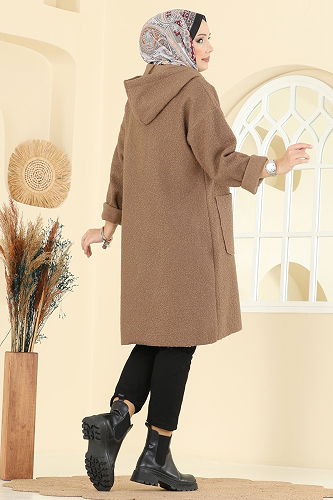 moda selvim كاب عسلي 2141LYD1165 - Thumbnail