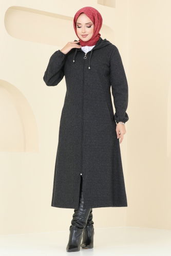 moda selvim Overcoat 22002UKB139 Anthracite - Thumbnail