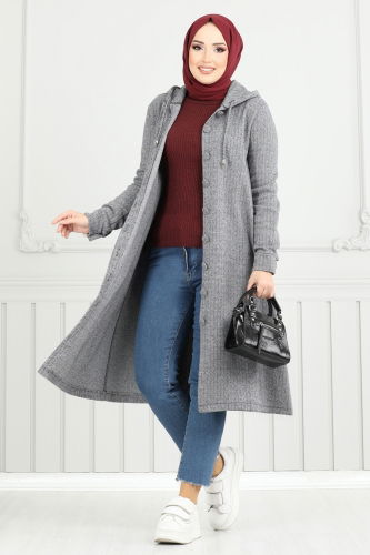 U.K.B. - Overcoat 22036UKB139 Gray