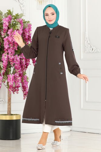 moda selvim Overcoat 2243EDM718 Powder Vision - Thumbnail