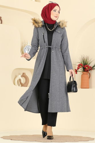 U.K.B. - Overcoat 24026UKB139 Gray