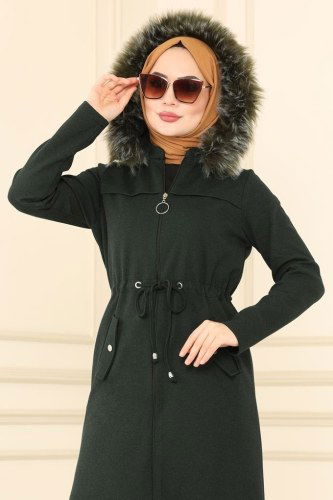 moda selvim 2404SL432 زيتي فاتح ملابس قصيره - Thumbnail