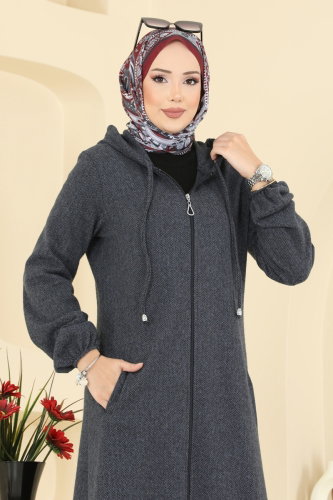 Overcoat 24084UKBK1160 Anthracite - Moda Selvim