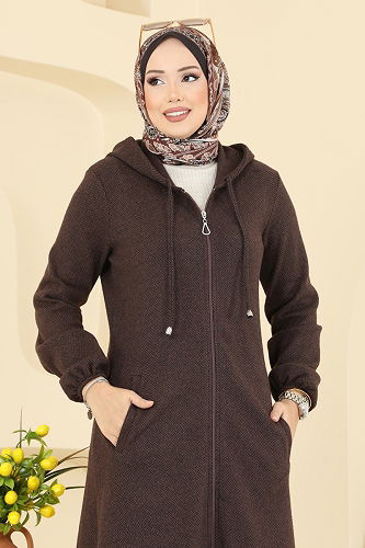 moda selvim Overcoat 24084UKBK1160 Brown - Thumbnail