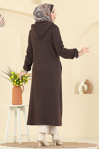 moda selvim Overcoat 24084UKBK1160 Brown - Thumbnail