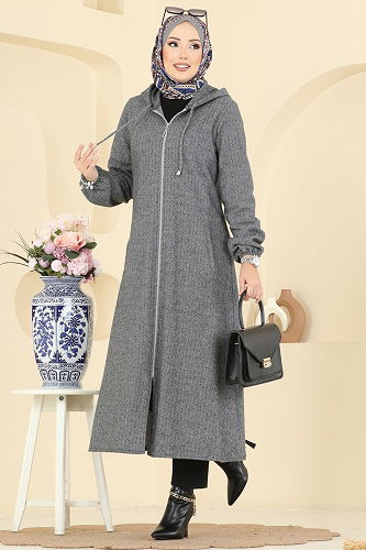 moda selvim Overcoat 24084UKBK1160 Gray - Thumbnail