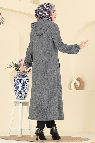 moda selvim Overcoat 24084UKBK1160 Gray - Thumbnail