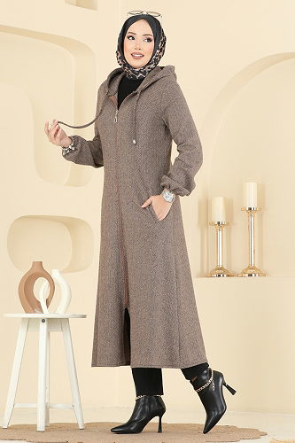 moda selvim Overcoat 24084UKBK1160 Vision - Thumbnail