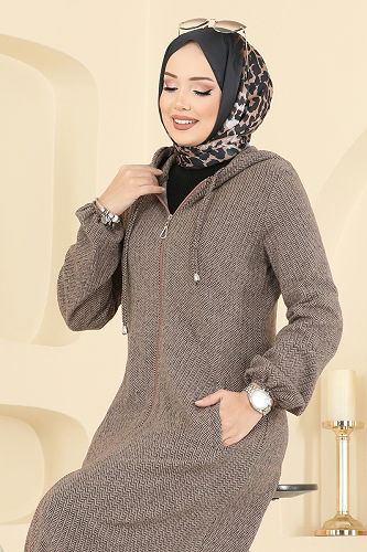 moda selvim Overcoat 24084UKBK1160 Vision - Thumbnail