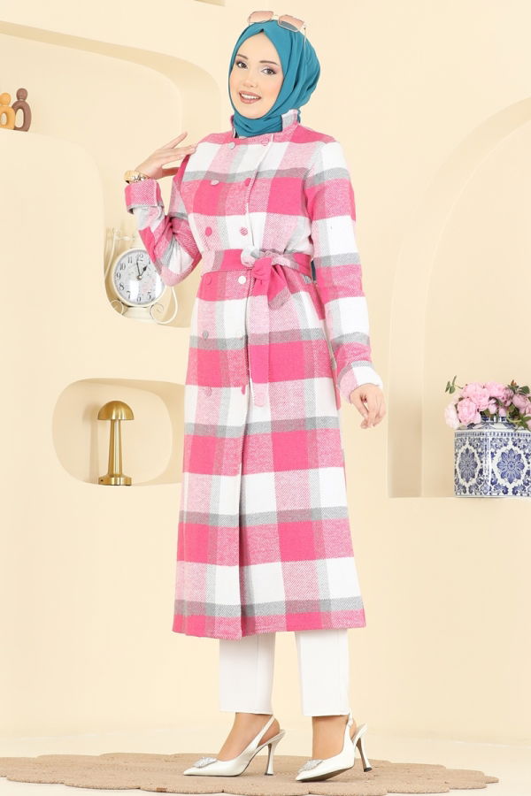 Modaselvim Overcoat / Coat Overcoat 24087UKBK1160 Fuchsia