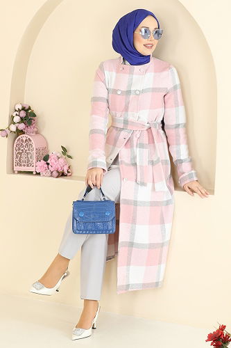 moda selvim Overcoat 24087UKBK1160 Powder - Thumbnail