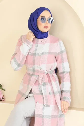 moda selvim Overcoat 24087UKBK1160 Powder - Thumbnail