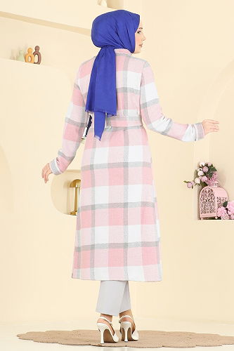 moda selvim Overcoat 24087UKBK1160 Powder - Thumbnail