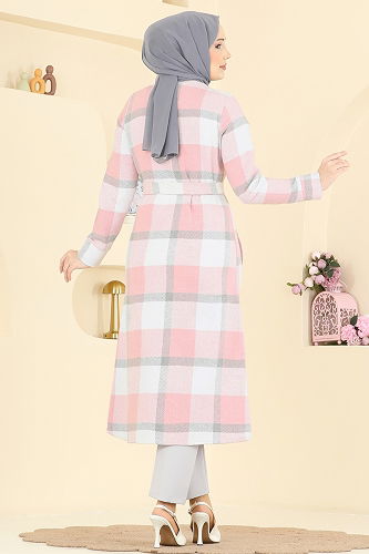 moda selvim Overcoat 24088UKBK1160 Powder - Thumbnail