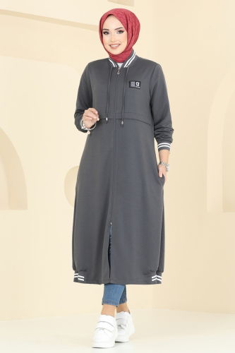 moda selvim Overcoat 2592SL432 Anthracite - Thumbnail