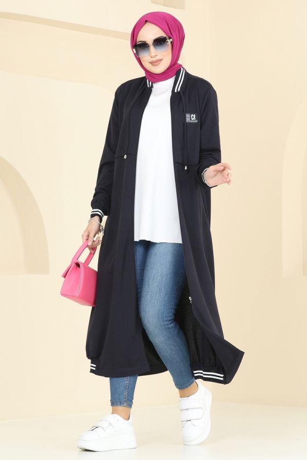 Overcoat 2592SL432 Navy Blue - 1