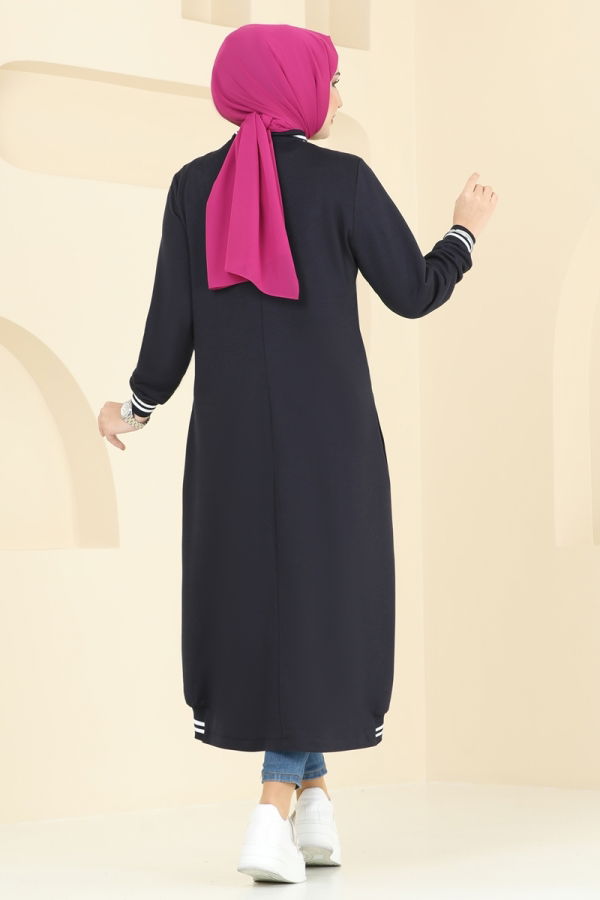 Overcoat 2592SL432 Navy Blue - 4