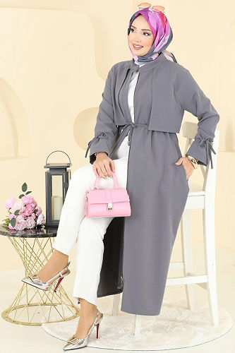 moda selvim Overcoat 2740SL432 Gray - Thumbnail