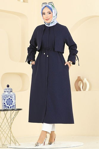 moda selvim Overcoat 2740SL432 Navy Blue - Thumbnail