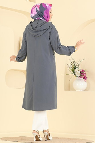 moda selvim كاب رمادي غامق 2954SL432 - Thumbnail