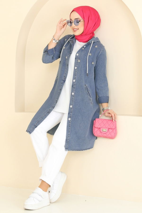 Modaselvim Overcoat / Coat Overcoat 3006ZNE1011 Light Denim
