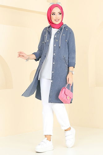 moda selvim كاب جينز فاتح 3006ZNE1011 - Thumbnail