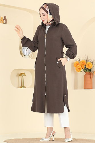 moda selvim كاب بني غامق 3028DFL152 - Thumbnail