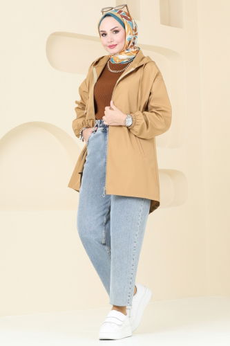 moda selvim Overcoat 3030KTR750 Latte - Thumbnail