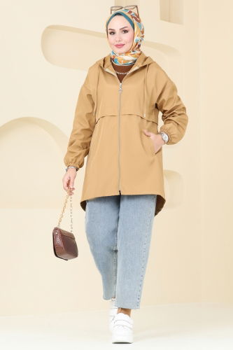 moda selvim Overcoat 3030KTR750 Latte - Thumbnail