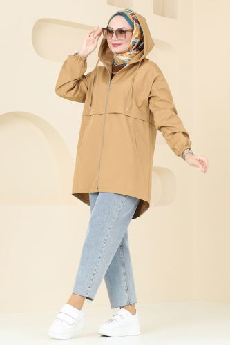 moda selvim Overcoat 3030KTR750 Latte - Thumbnail