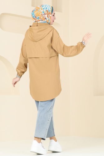 moda selvim Overcoat 3030KTR750 Latte - Thumbnail