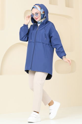 moda selvim Overcoat 3030KTR750 Saxe - Thumbnail