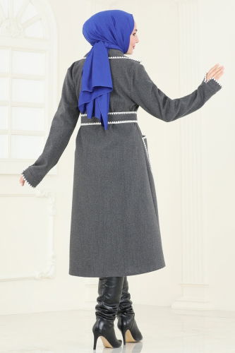 moda selvim Overcoat 3032KTR750 Anthracite - Thumbnail