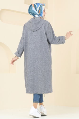 moda selvim Overcoat 3033KTR750 Gray - Thumbnail