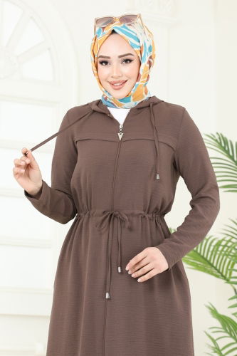 moda selvim Overcoat 3044KTR750 Light Brown - Thumbnail