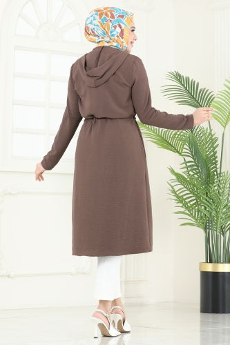 moda selvim Overcoat 3044KTR750 Light Brown - Thumbnail