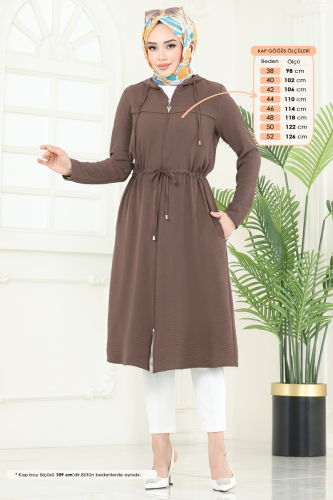 moda selvim Overcoat 3044KTR750 Light Brown - Thumbnail