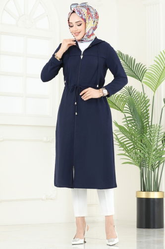 moda selvim Overcoat 3044KTR750 Navy Blue - Thumbnail