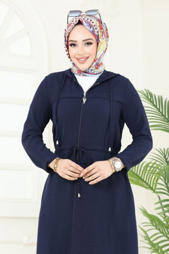 moda selvim Overcoat 3044KTR750 Navy Blue - Thumbnail