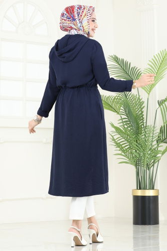 moda selvim Overcoat 3044KTR750 Navy Blue - Thumbnail