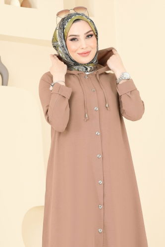 moda selvim Overcoat 3045KTR750 Biscuit - Thumbnail