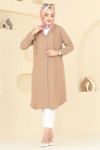 moda selvim Overcoat 3045KTR750 Latte - Thumbnail