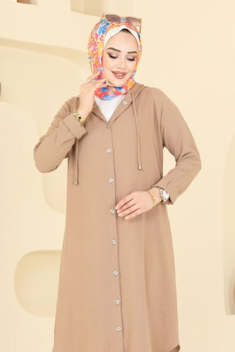 moda selvim Overcoat 3045KTR750 Latte - Thumbnail