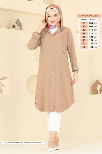 moda selvim Overcoat 3045KTR750 Latte - Thumbnail