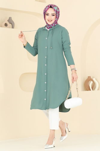 moda selvim Overcoat 3045KTR750 Mint - Thumbnail