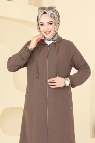 moda selvim Overcoat 3046KTR750 Brown - Thumbnail