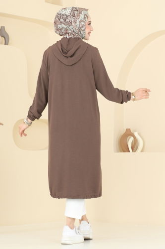 moda selvim Overcoat 3046KTR750 Brown - Thumbnail