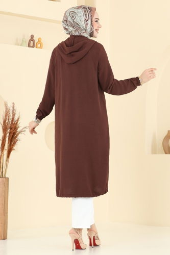moda selvim Overcoat 3046KTR750 Dark Brown - Thumbnail