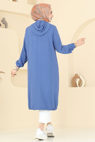 moda selvim Overcoat 3046KTR750 Indigo - Thumbnail