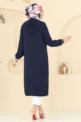 moda selvim Overcoat 3046KTR750 Navy Blue - Thumbnail